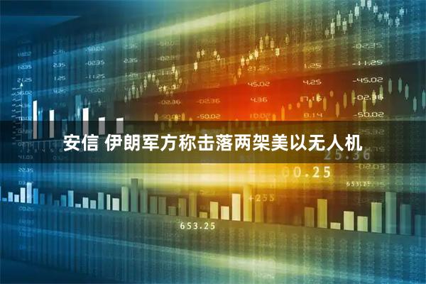 安信 伊朗军方称击落两架美以无人机